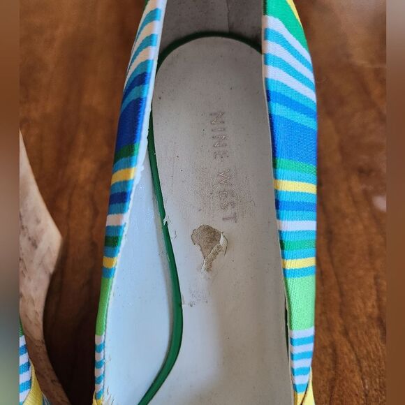 Nine West Wedge Peep Toe Sandals Size 9 - Picture 7 of 8